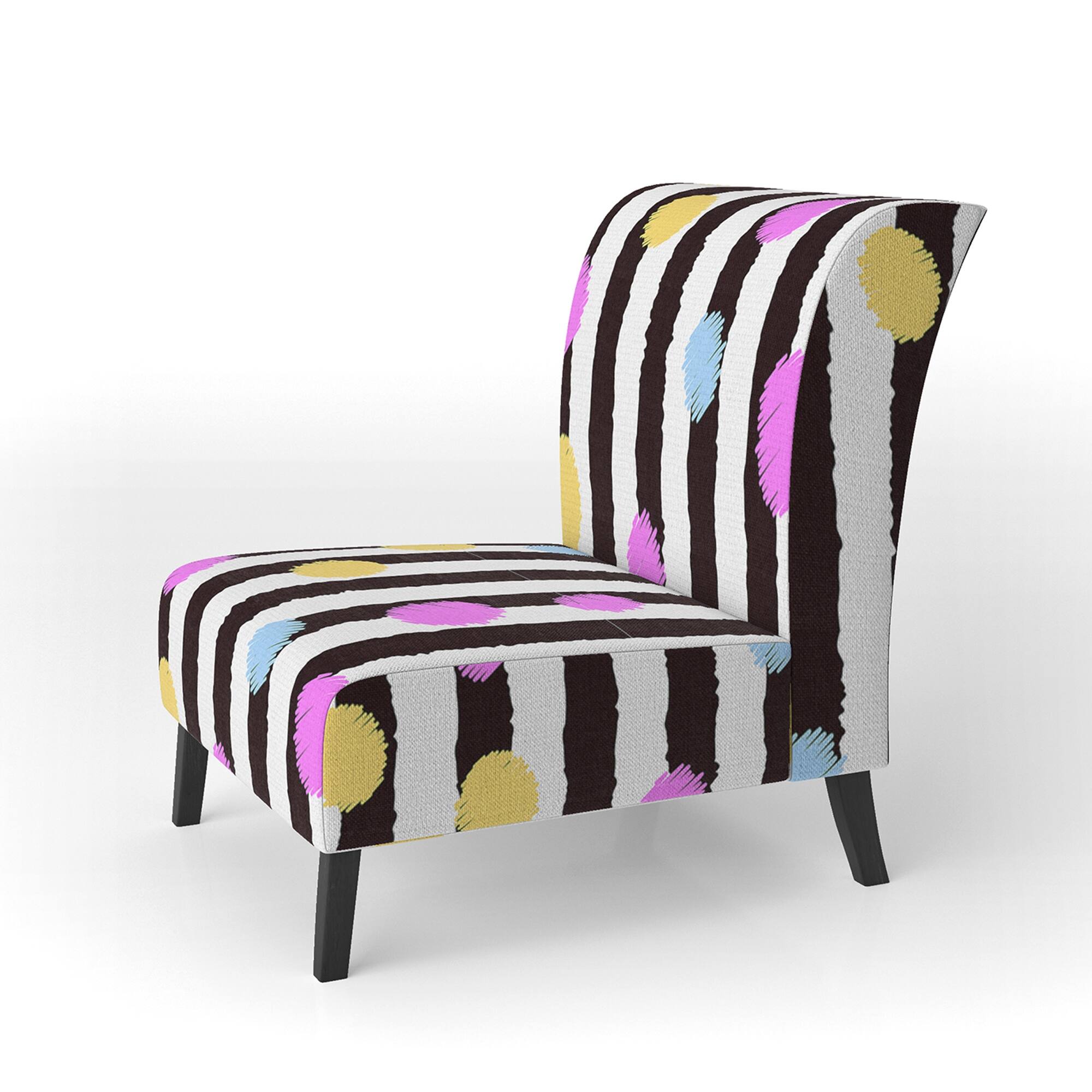 Designart "Pink and Blue Circle Dots" Upholstered Patterned Accent